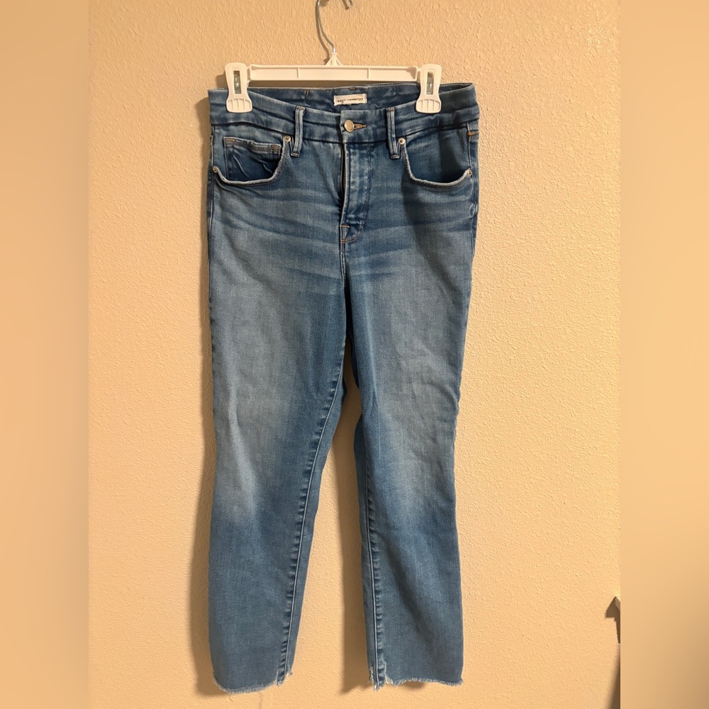 Good American good legs straight dart back pockets jeans size 6/28